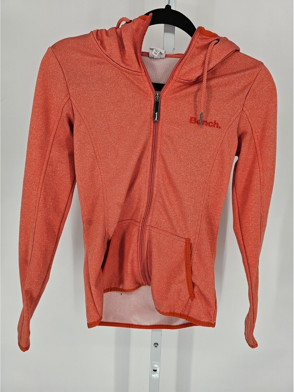 Bench Athletics Womens Sz XS Full Zip Performance Hoodie Coral Pink Orange